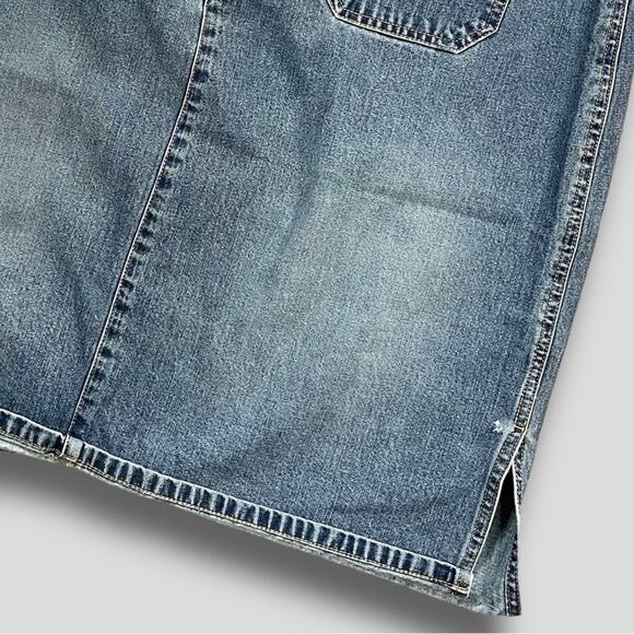 OLD NAVY VINTAGE Y2K WESTERN BOHO FRAY HEM DENIM MINI SKIRT BLUE - 16 - Picture 5 of 8